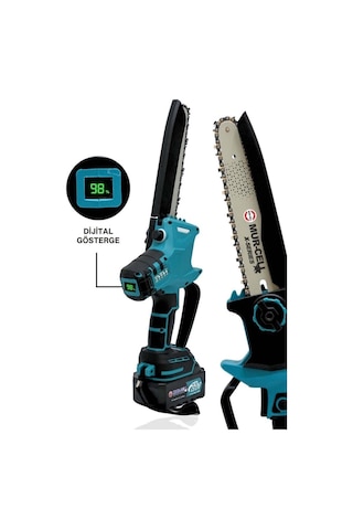 Mur-9108 Dal Budama Testeresi Kömürsüz Otomatik Yağlamalı Dijital Göstergeli 21v 3 Amper