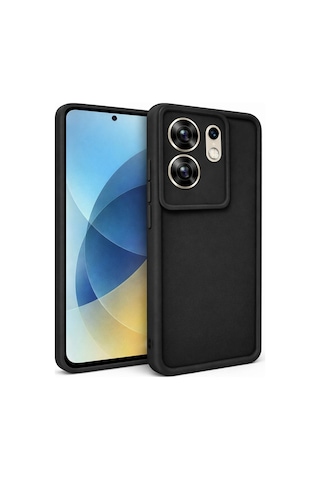 İnfinix Zero30-4g Uyumlu Kamera Çıkıntılı Mat Silikon Telefon Kılıfı Siyah