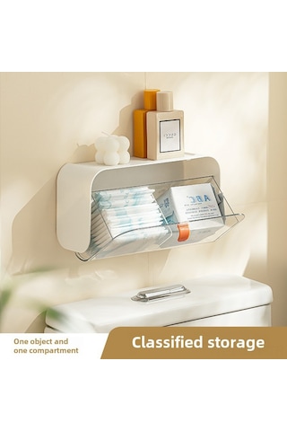 Dianziye Duvar Takılı Bölmeli Organizer, Pp Plastik Kapaklı Evcil Depolama Kutusu, Makyaj/kitap Saklama, Ev & Dormitory Kullanıma Uygun Transparan Fıstık Kahverengi