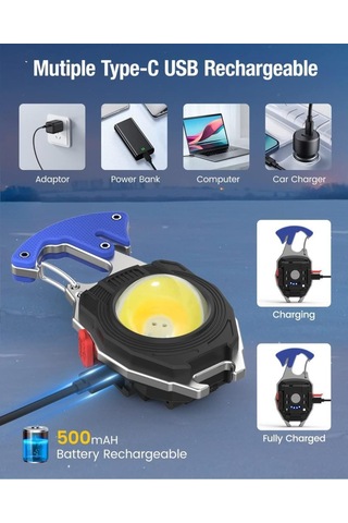 Wrt Şarjlı Led Lambası Kamp Çakmak Mini Fener Mavi