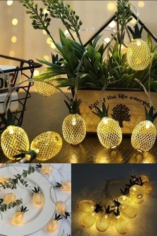 Buffer Dekoratif Pilli Pineapple Ananas Pilli Şerit Led Işık 1 Metre Renk