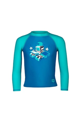 Arena 003589860 Friends Kids Uv L/s Tee Unisex Çocuk Yüzücü T-shirt Mavi