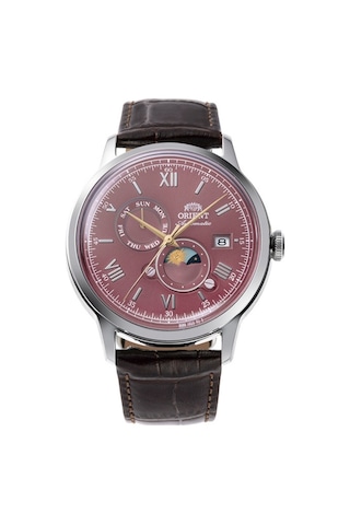 Orient Ra-ak0807r30b Kurmalı Otomatik Deri Kahverengi Bordo Kadran 42 Mm Erkek Kol Saati Gri