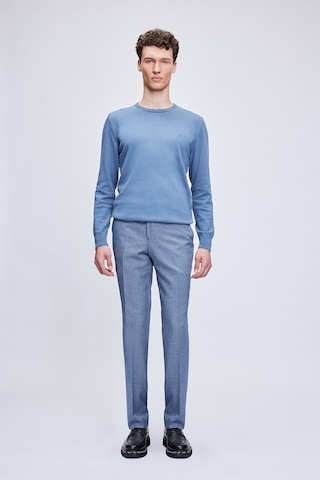Hatemoğlu Mavi Regular Fit Bisiklet Yaka 100% Pamuklu Triko Kazak 3412etc2a012 034 Mavi
