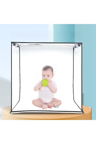 80x80x80 Led Işıklı Ürün Fotoğraf Çekim Kabini - Büyük Boy Stüdyo Çadırı