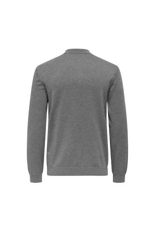 Only & Sons Onswyler Lıfe Reg 14 Half Zıp Polo Knıt Erkek Gray Kazak - 22034225 Gri