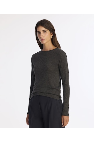 Yargıcı Regular Balıkçı Yaka Uzun Kol T-shirt 25kkts9028p 059 Gri