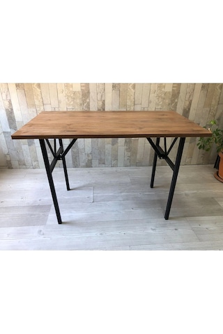 Bahçe Balkon Çayseti Masası Siyah Mermer Desenli 90x50cm Orta Sehpa, Yan Sehpa, Sehpa, Masa Ceviz