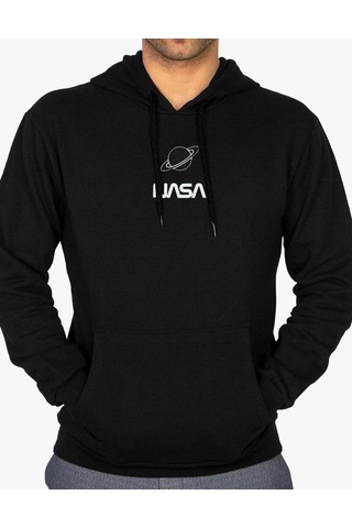 Relax&Basic Jackalco 2 Iplik Iç Pamuklu Tam Kalıp Baskılı Hoodie Siyah Siyah