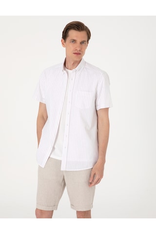 Pierre Cardin Erkek Bej Gömlek Kısa Kollu 50307082-vr011 Bej