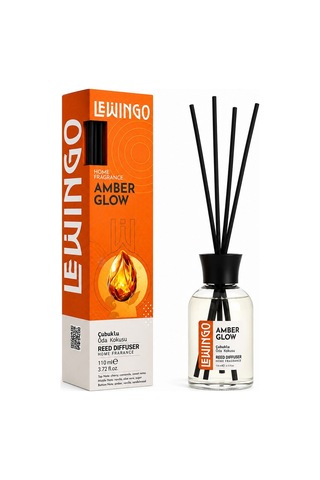 Amber Glow Bambu Çubuklu Oda Kokusu - 110 Ml - Cam Şişe Yaşam Alanı Ferah Koku Yatak Odası Çok Renkli