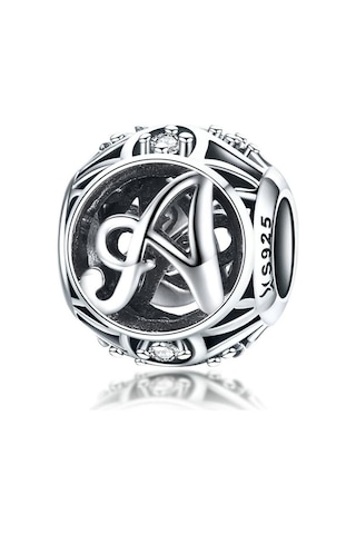 Bamoer Otantik 925 Ayar Gümüş Vintage Charm A'dan T'ye 26 Harf, Temizle Cz Alfabe Boncuk Fit Bilezikler A