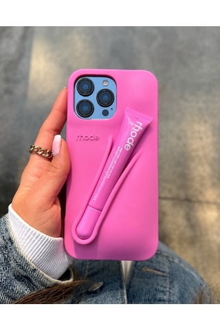 Apple iPhone 16 Pro Max Uyumlu Lip Case Ruj Bölmeli Rujlu Kılıf Shortcake Mor Apple iPhone 16 Pro Max Uyumlu Lip Case Ruj Bölmeli Rujlu Kılıf Shortcake Mor