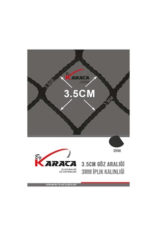 Kedi Güvenlik Filesi 2.5x9 Metre - Siyah Renk, 3mm İp Kalınlığı, 3.5x3.5 Cm Gözenek