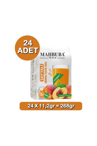 Mahbuba Şeftali Aromalı Soğuk Toz İçecek 24x11.2gr 11.2 G