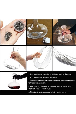 Youmex 304 Paslanmaz Çelik 4mm Temizleme Boncukları 300 Adet - Şarap, Çay Leke Temizleyici - Kupa, Şarap Decanterı, Flaske Temizliği Diğer