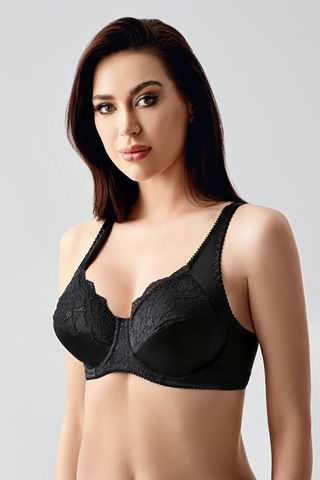 New Bra Kadın C Kap Dantelli Balenli Desteksiz Toparlayıcı Sütyen Siyah 2305 Siyah