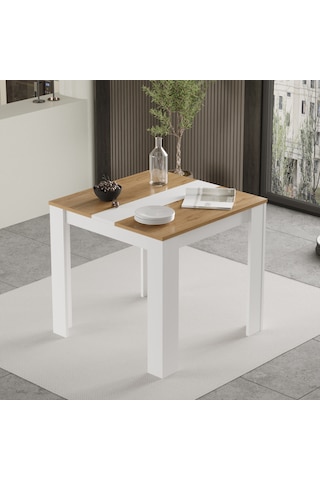 Robin Home Lena Yemek Masası 80x80 Sepet-beyaz