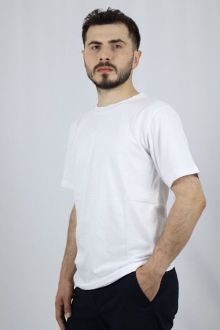 Ventov %100 Pamuk Regular Fit Erkek Tişört Vts2603 Beyaz