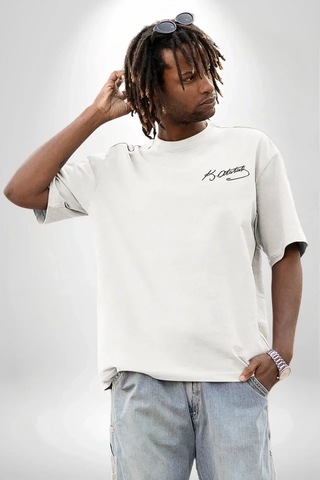 Valensdesign 30 Ağustos Zafer Bayramı Ön Arka Baskılı Oversize Bisiklet Yaka T-shirt - Beyaz