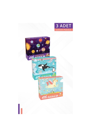 3adet 36 Parça - Güneş Sistemi Ve Kutup Arkadaşları Ve 60 Parça -unıcorn Rüyası