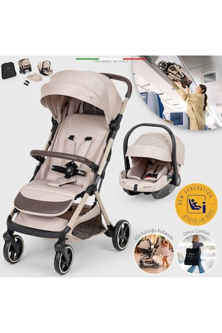 Elele Cabina Kabin Tipi Travel Sistem Bebek Arabası Bej