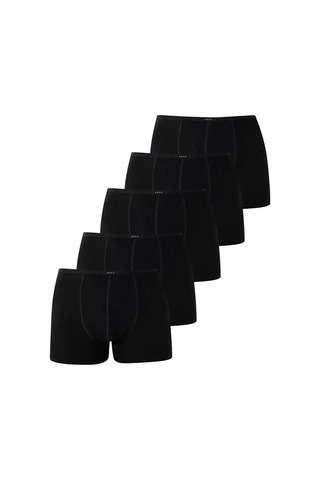 Carlburn Erkek İnce Bel Lastikli Bambu Boxer Siyah 5'li Paket Botanik Giyim Günlük Çamaşır Modern Stil