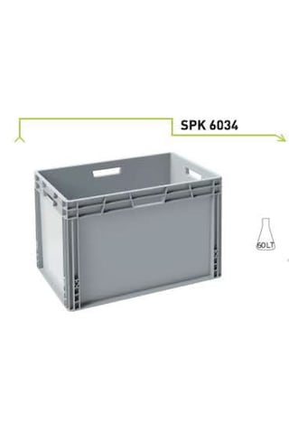 Sembol Plastik Spk 6034 Plastik Kapalı Sanayi Tipi Kasa Gri