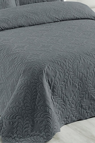 Ivy Antrasit Çift Kişilik Microfiber Kapitone Yatak Örtüsü