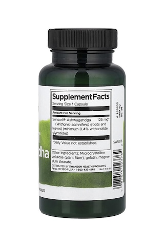 Swanson Vitamins, Sensoril As-hw-aga-ndha, 125 Mg, 120 Capsules