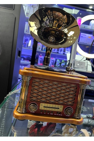 Nostalji Gramafon Radyo,bluetooth Özellikli Nostaljik Radyo Büyük Boy
