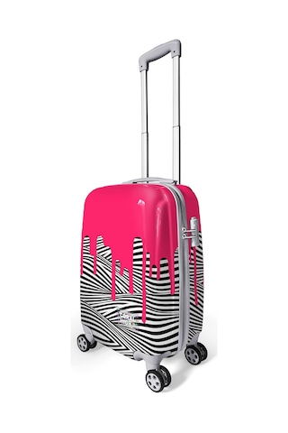 Coral High Desenli Kabin Boy Valiz 50cm 16552 Pembe