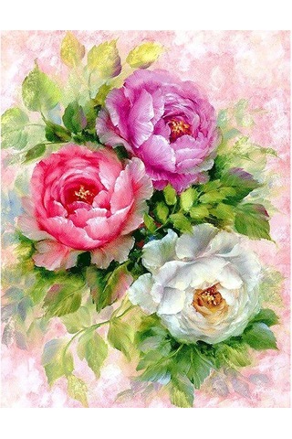 Gül Kırmızı Manzara 5d Dıy Elmas Boyama Tam Yuvarlak Matkap Mozaik Gül Çiçek Manzara Elmas Sanat Nakış Çapraz Dikiş Ev Dekor 30x40cm