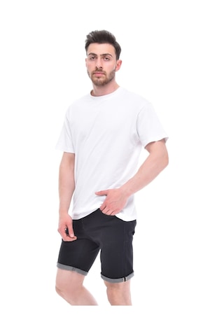 Cedy Denim Erkek Kot Şort Slim Fit Jean Şort - C342 Siyah