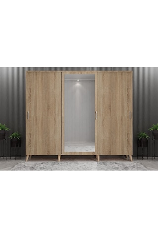 Beyzade Sürgülü Portmanto Vestiyer Meşe240 Cm