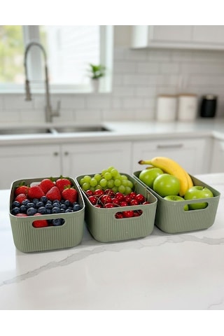 Okyanus Home Linea Smart Box Yeşil 3'lü Set 2400 Ml Yeşil