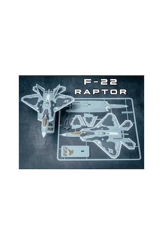 F22raptor Gri Kamuflaj Hayalet Savaş Uçağı Model Kiti - Kendin Yap Dıy Eğlenceli Masaüstü Dekorasyon Süsü, Birleştirilebilir Çift Motorlu Jet Maket Oyuncak, Havacılık Koleksiyonu İçin 17x16 Cm