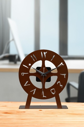 Arabic Model Metal Lazer Kesim Akar Sessiz Mekanizmalı Masa Saati Bakır