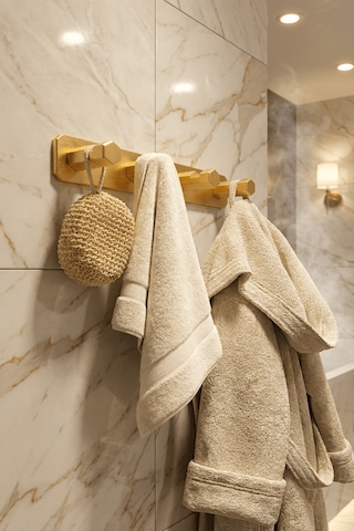 4'lü Premium Gold Alüminyum Banyo Mutfak Havlu Bornoz Askısı Yapışkanlı Altın