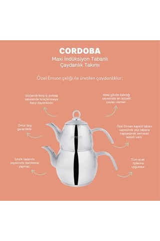 Cordoba Çaydanlık Takımı Çelik