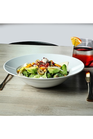 Keramika Beyaz Delta Makarna Tabağı 26 Cm