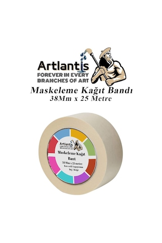 Maskeleme Bandı Kağıt Bant 38 Mm 25 Metre 1 Adet Boya Bantı Maskeleme Kağıt Bant Duvar Yağlı Boya Badana
