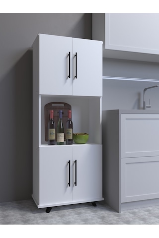 Dizayn Mutfak Dolabı 59.6x160 Cm Beyaz