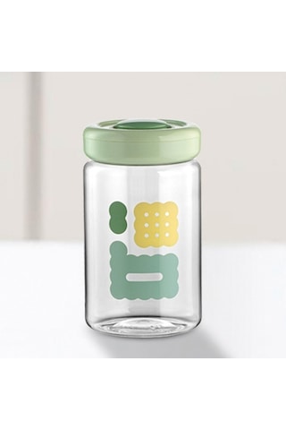 Trendooze 1500ml Fındık Baharat Şeker Mühür Şişe Pres Tipi Gıda Saklama Kabı Yeşil Model Yeşil 1500ml