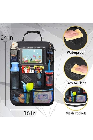 jmsstore 1 Paket Çok Cepli Araba Depolama Arka Koltuk Organizatör Tutucu Su Geçirmez Seyahat Çantası
