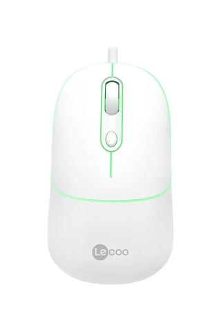 Lecoo Ms110 Usb Kablolu 2400dpı 4 Tuşlu Rgb Sessiz Click Pc, Mac, Dizüstü Bilgisayar İle Uyumlu Optik Mouse Beyaz 000104