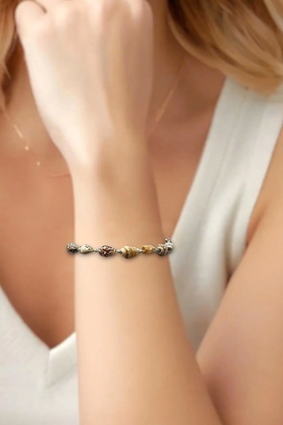 Gerçek Deniz Kabuklarından Bileklik Makrome Ayarlı 326-6 Çok Renkli