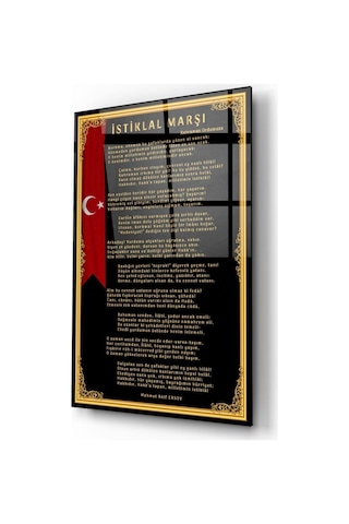 Nw Özel Istiklal Marşı Cam Tablo