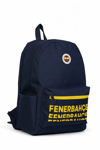 Fenerium Fenerbahçe Lisanslı Lacivert Üç Bölmeli Sırt Çantası - Su İtici Kumaşlı Laptop Bölmeli Çanta