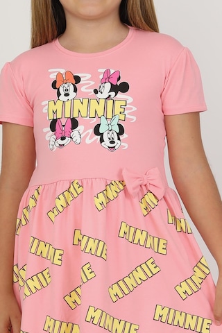 New Kids Baskılı Kız Çocuk Elbise-90746 Pembe